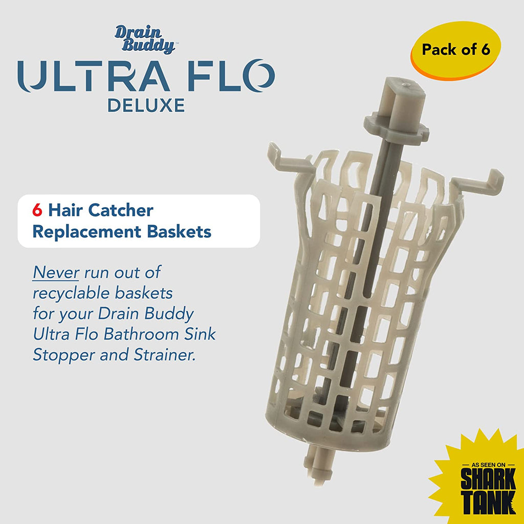 Drain Buddy Ultra Flo Sink Chrome Metal Cap + 1 Extra Basket